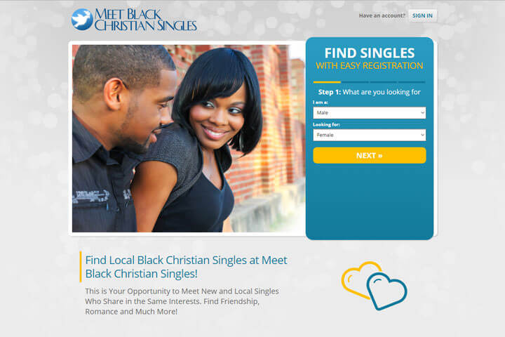 Meet Black Christian Singles homepage