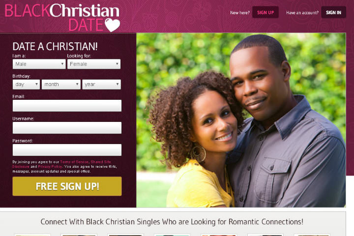 Black Christian Date homepage