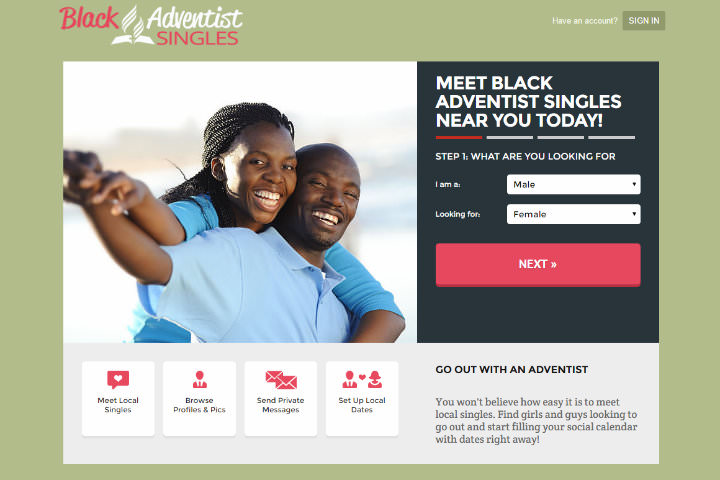 Black Adventist Singles homepage