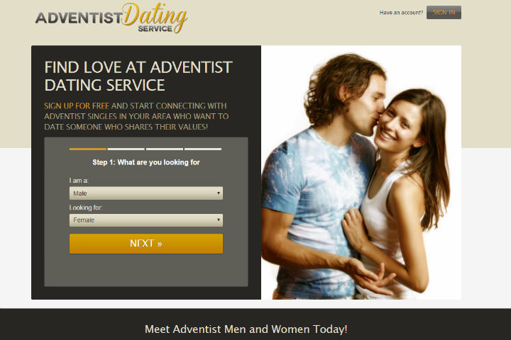 Adventist Dating Service homepage