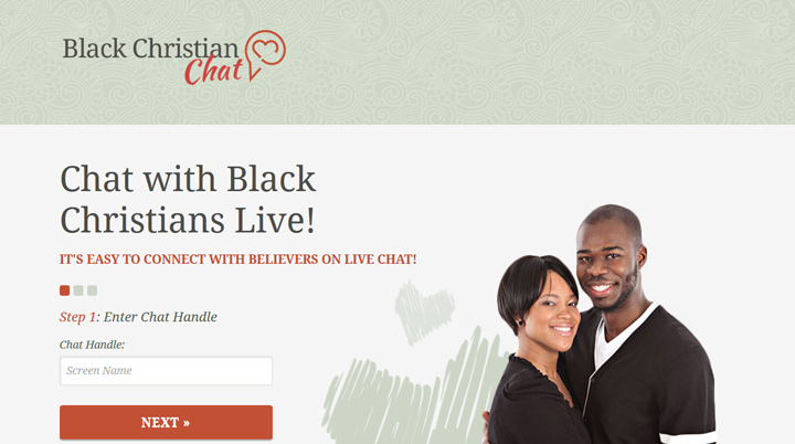 black christian chat homepage printscreen