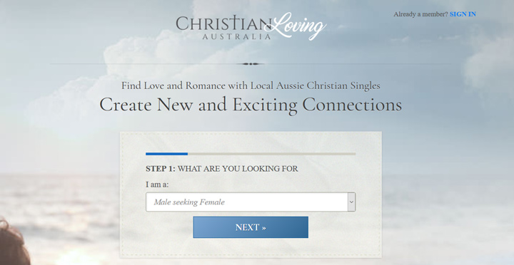 christian loving au printscreen homepage