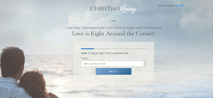 christian loving printscreen homepage